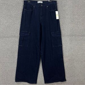 Dkny Blue Flare Wide Leg Jeans High-Rise